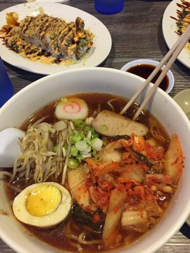 Wonton Kimchi Soup Noodle.
